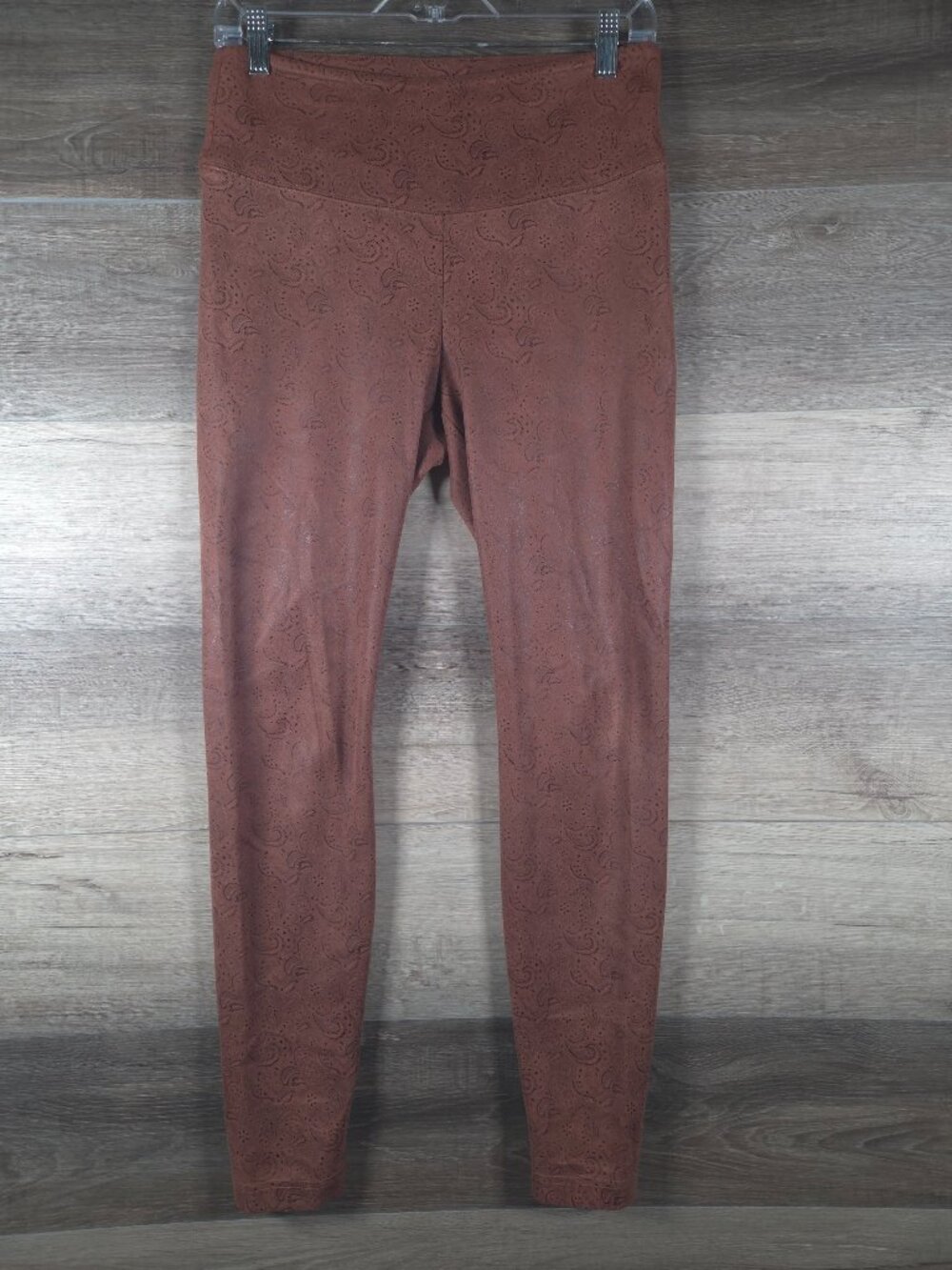 WHBM White House Black Market Runway Legging Brown Paisley Print Women's Size 8